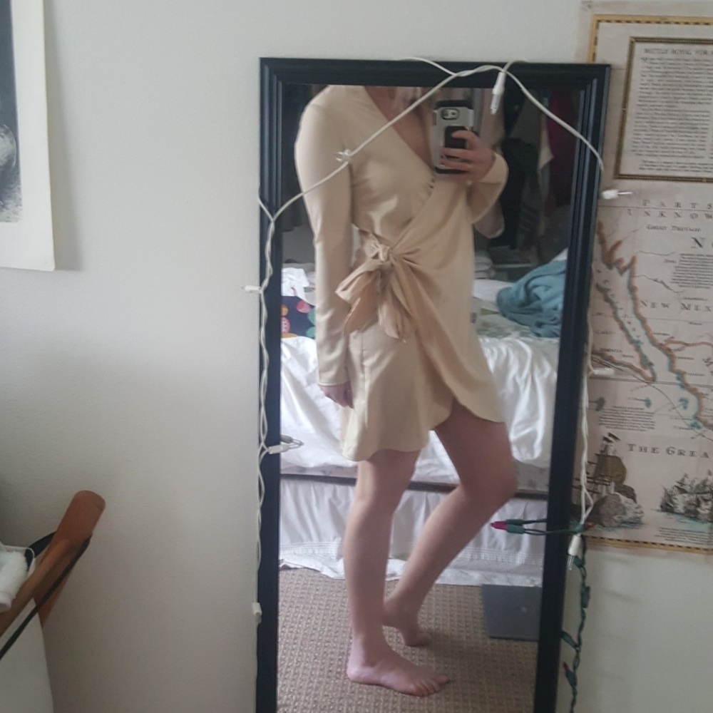 Nude Wrap Dress